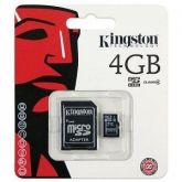 Cartão Memória Micro SD Kingston 4 Gb c/ adaptador