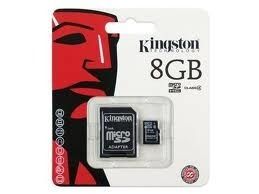 Cartão Memória Micro SD Kingston 8Gb c/ adaptador